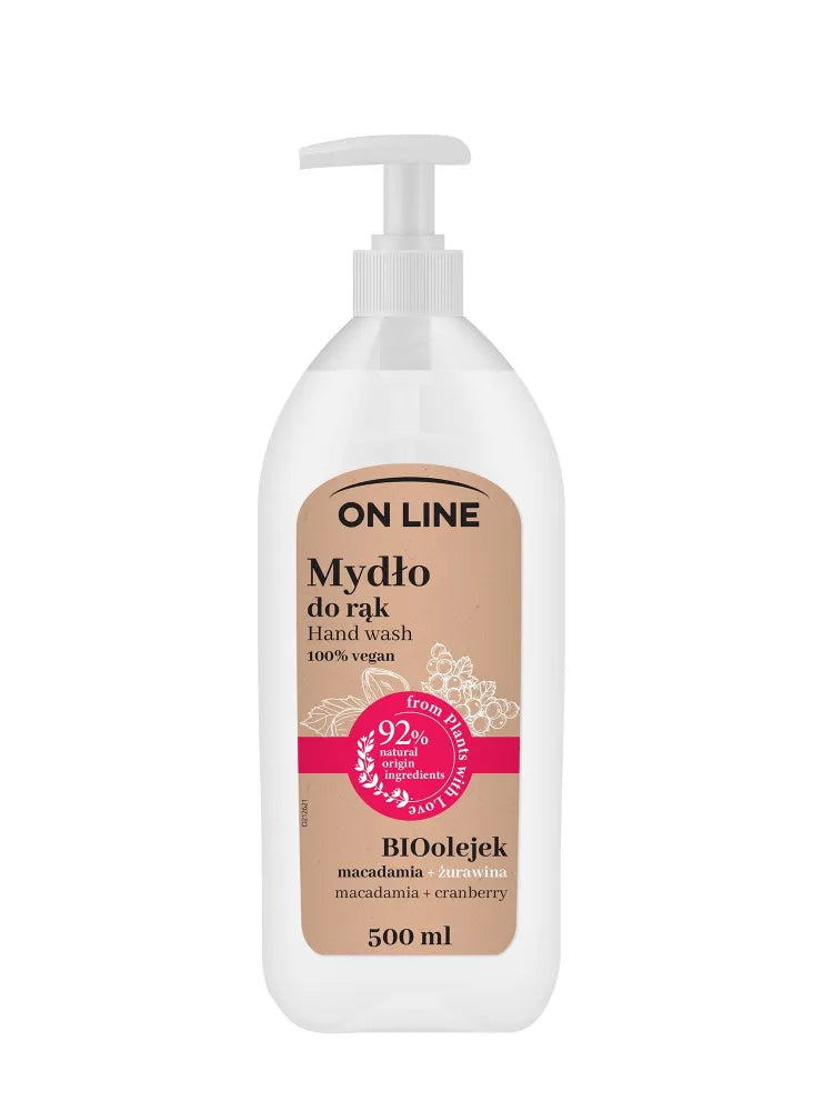 On Line From Plants With Love Macadamia ir Cranberry skystas muilas rankoms 500ml - Kosmetika