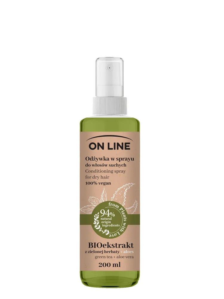 On Line From Plants With Love Plaukų kondicionierius purškiklis BIOekstraktas iš žaliosios arbatos ir alavijo 200ml