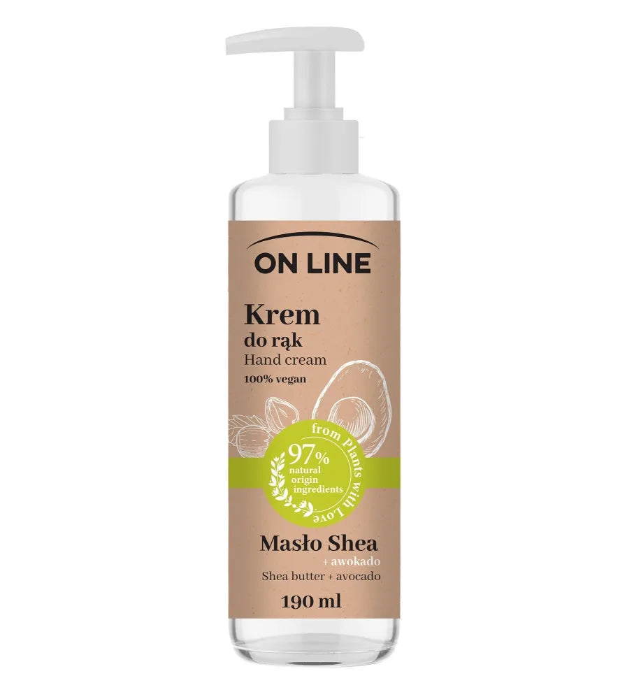 On Line From Plants With Love Rankų kremas su Shea sviestu ir avokadu 190ml - Kosmetika