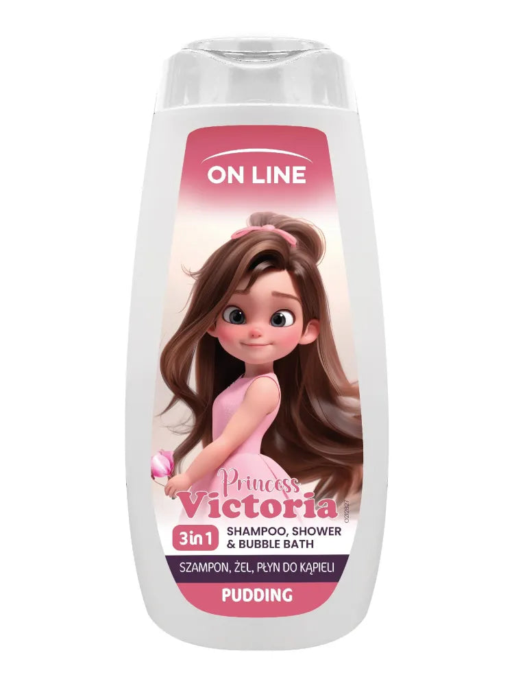 ON LINE KIDS Princess Victoria 3in1 Šampūnas gelis vonios skystis - Pudingas 400 ml - Kosmetika