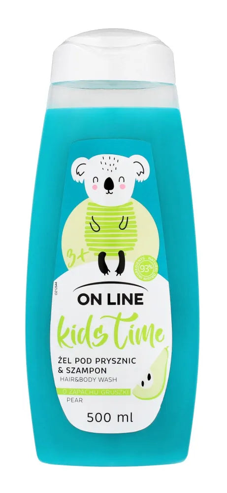 On Line Kids Time Shower Gel and Shampoo 2in1 vaikams - kriaušių kvapo 500ml - Kosmetika