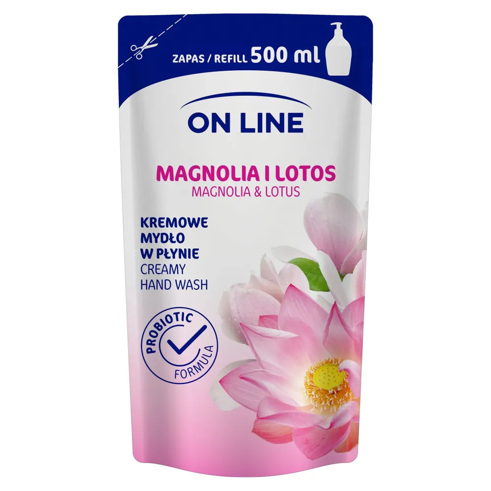 On Line Magnolia and Lotus kreminis skystas muilas - papildymas 500ml - Kosmetika