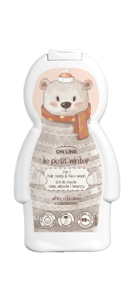 ON LINE Winter Bear 3-in-1 Gel for washing body hair and face 350 ml - Higiena
