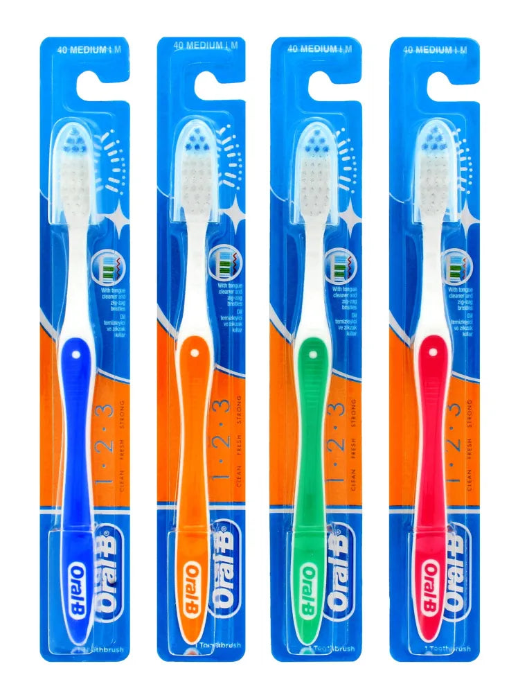 ORAL B DANTŲ ŠEPETĖLIS 1.2.3 VIDUTINIS 40 M - Kosmetika