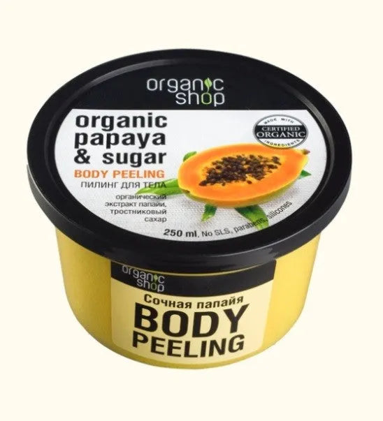 Organic Shop Juicy Papaya kūno šveitiklis 250 ml - Kosmetika