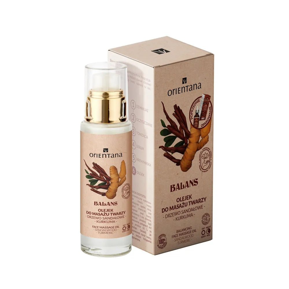 ORIENTANA BALANCE veido masažo aliejus Sandalwood Turmeric 30ml - Kosmetika