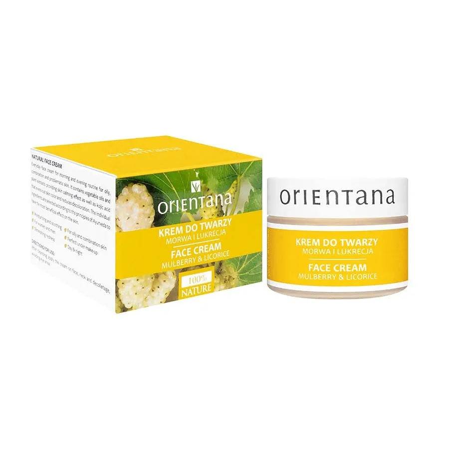 Orientana Face Cream MULBERRY LICORICE 50g veido kremas su šilkmedžiu ir saldymedžiu - Kosmetika