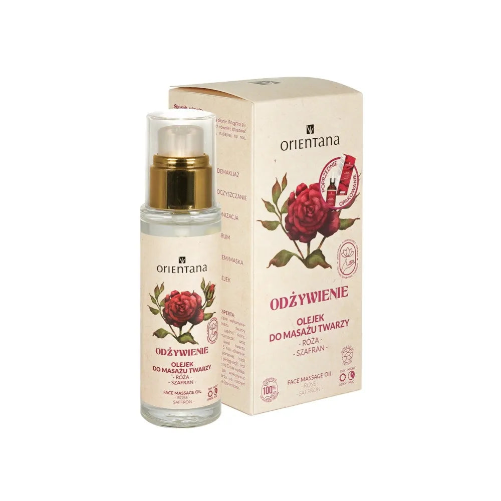 ORIENTANA Nourishing Facial Massage Oil Rose and Saffron 30 ml - Kosmetika