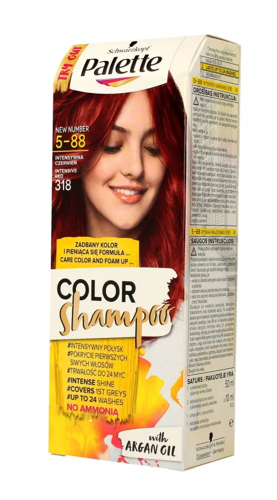 Palette Color Shampoo Dažantis šampūnas Nr. 5-88 Intensyvi raudona 1 vnt. - Kosmetika