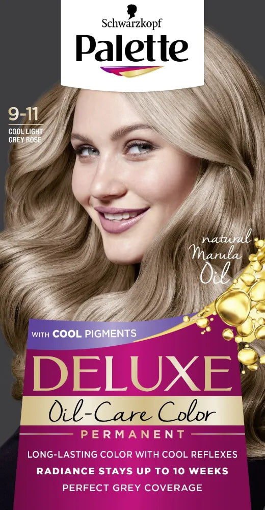 Palette Deluxe Permanent Hair Color Nr. 9-11 Šaltas Šviesiai Pilkas Rožinis 1op. - Kosmetika