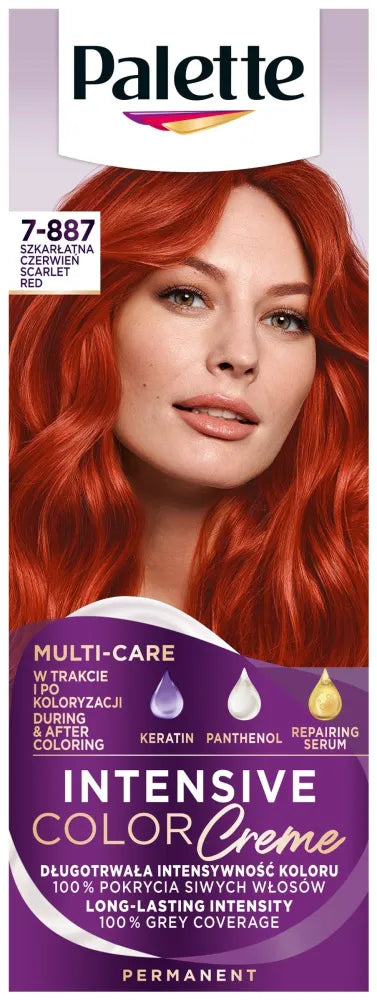 Palette Intensive Color Creme Coloring Cream No. 7-887 (RV6) - skarletinė raudona 1op. - Kosmetika