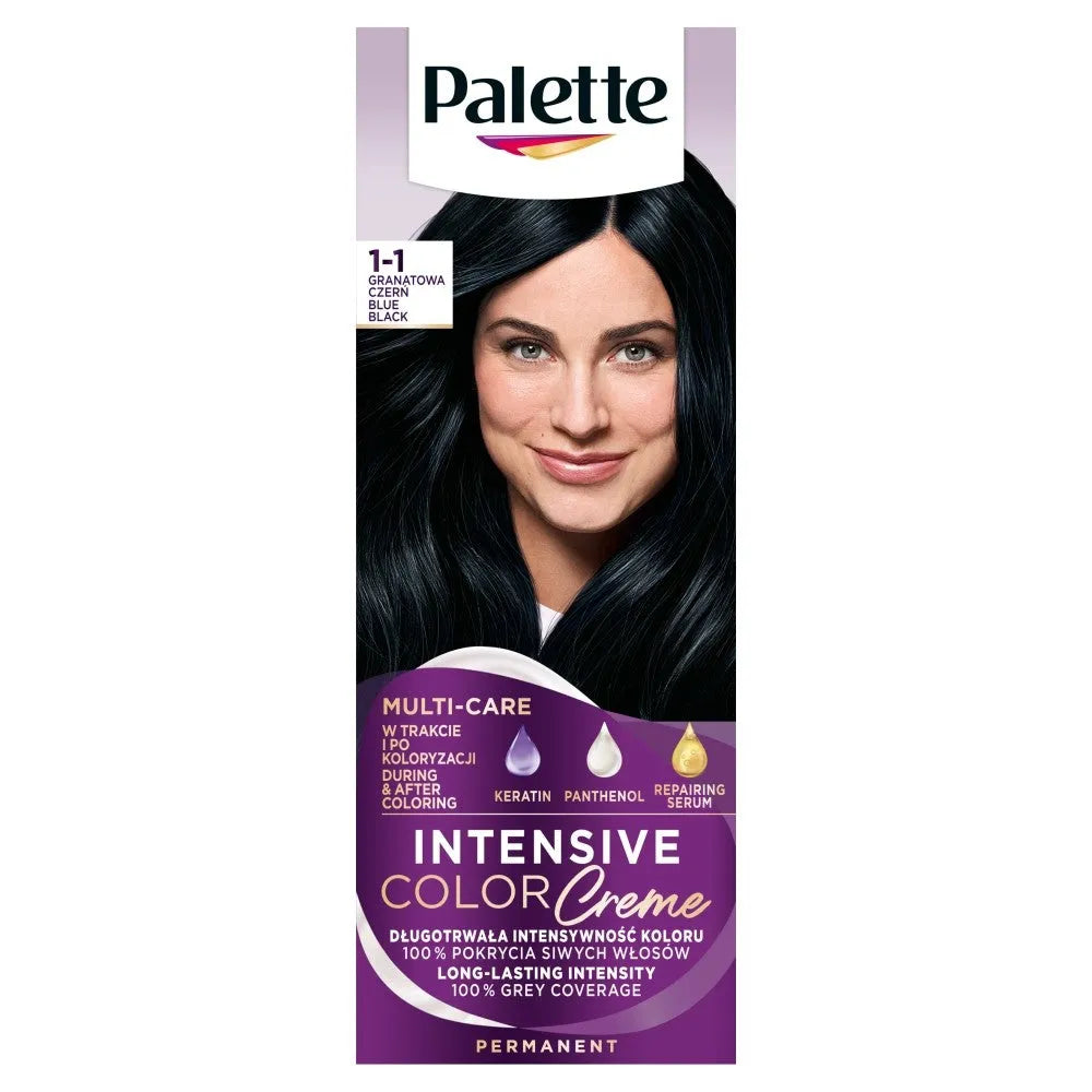 Palette Intensive Color Creme Multi Care Coloring Cream No. 1-1 (C1) - mėlyna-juoda 1op. - Kosmetika