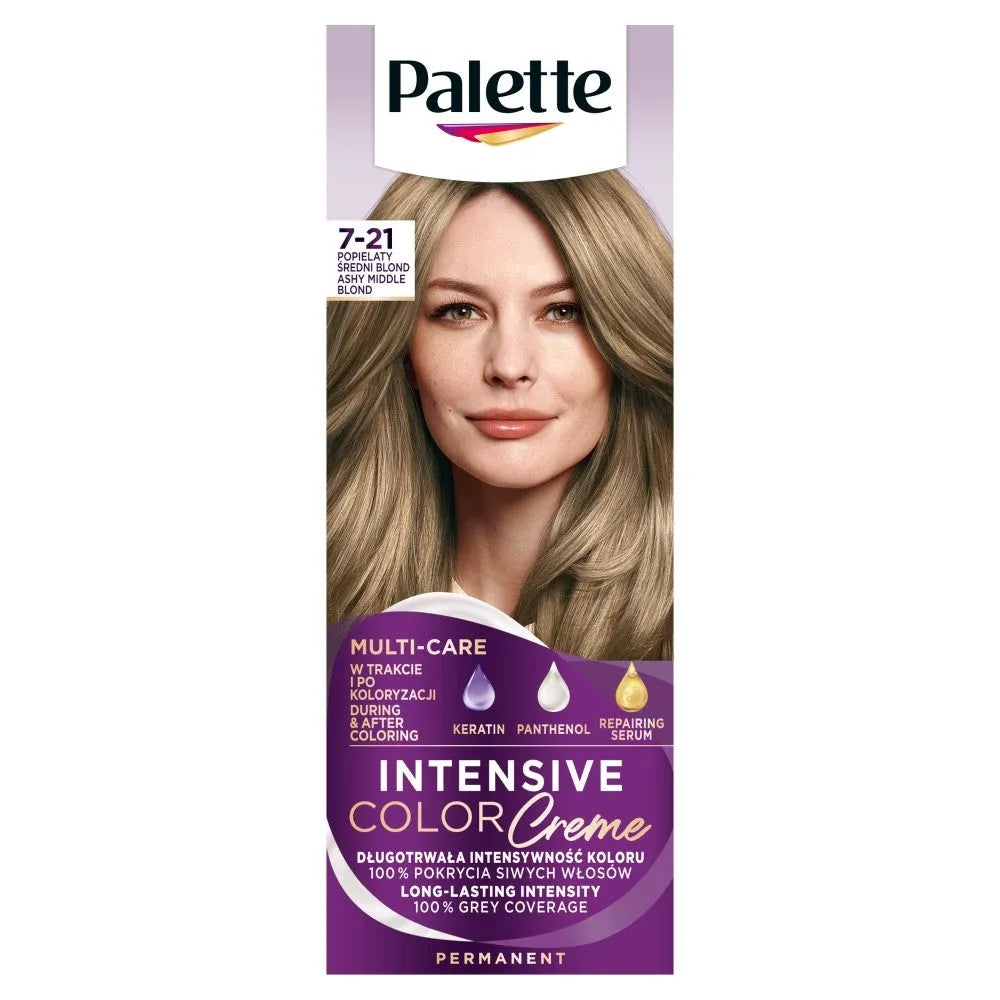PALETTE Intensive Color Creme plaukų dažai Nr. 7-21 - Vidutinė pelenų blondinė 1 vnt. - Kosmetika