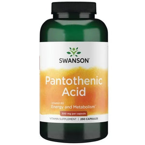 Pantothenic Acid - 500 mg - N250 - Energijai - Pantoteno rūgštis - Swanson - Papildai