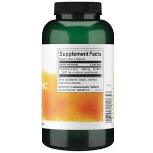Pantothenic Acid - 500 mg - N250 - Energijai - Pantoteno rūgštis - Swanson - Papildai