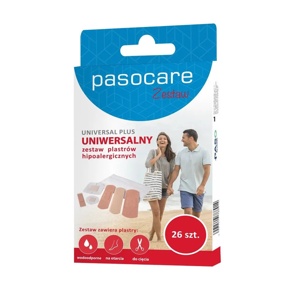 PASOCARE Universal Plus Hipoalerginiai pleistrai - universalus rinkinys 1 pakuotė - 26 vnt. - Medicinos ir slaugos