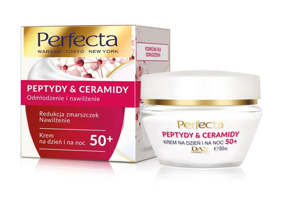 Perfect Peptides & Ceramides 50+ Dienos ir Nakties Kremas Raukšlių Mažinimui Drėkinimui 50ml - Kosmetika