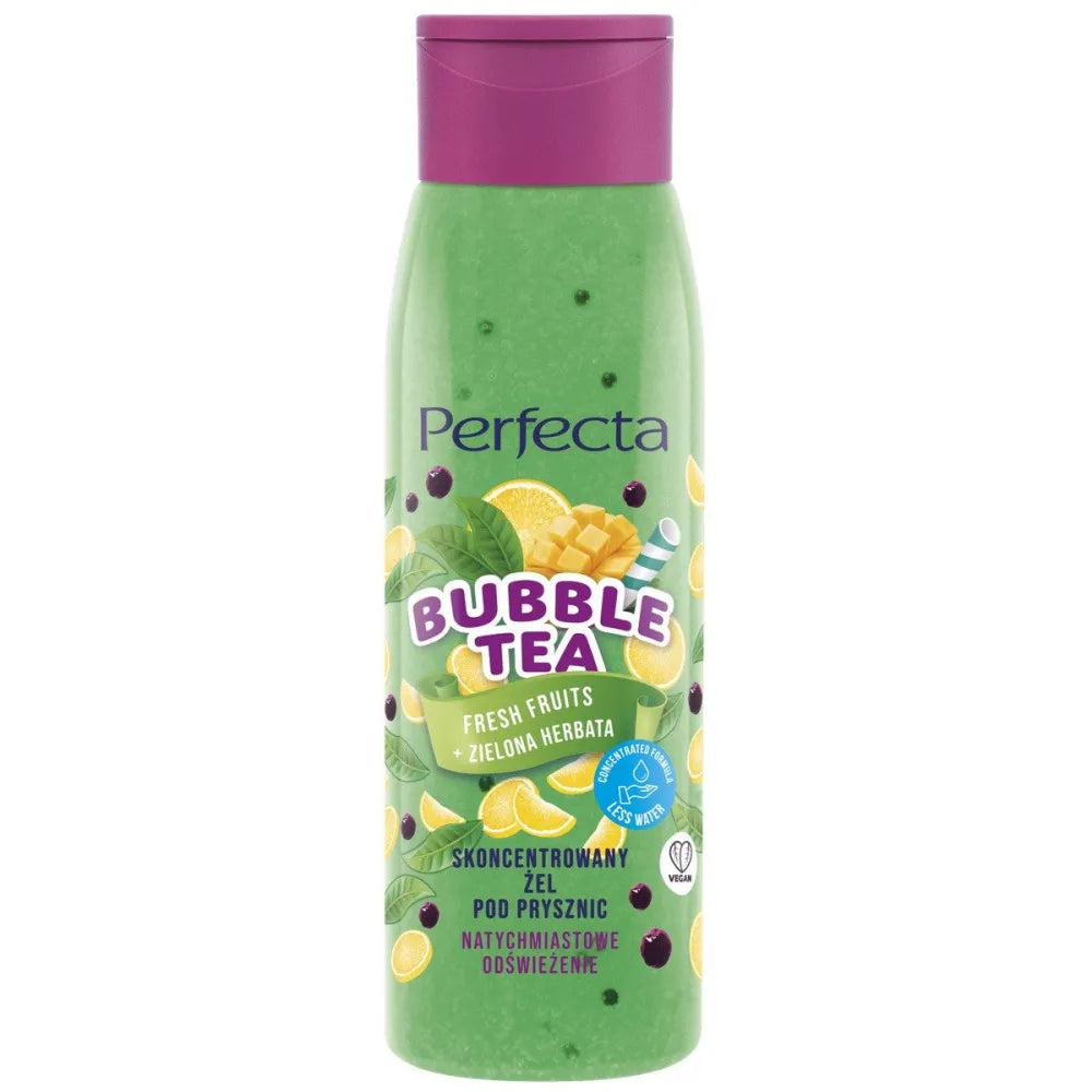 PERFECTA Bubble Tea Concentrated Shower Gel - Švieži vaisiai + Žalioji arbata 400 ml - Kosmetika