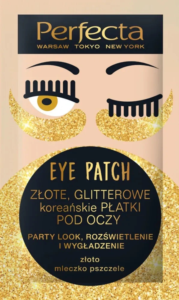 Perfecta Eye Patch Golden Glitter Korean Patches 1 pakas - 2 vnt. - Kosmetika