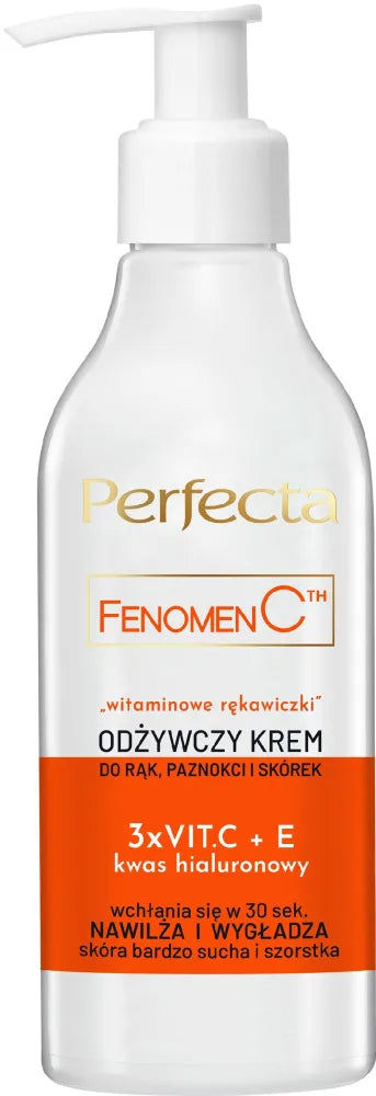 PERFECTA Fenomen C Drėkinamasis kremas rankoms nagams ir odelėms - Vitaminų Pirštinės 195 ml - Kosmetika