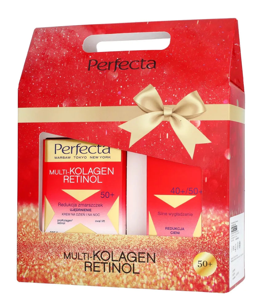 Perfecta Multi-Collagen Retinol 50+ dovanų rinkinys (dieninė ir naktinė kremas 50ml + akių 15ml) - Kosmetika
