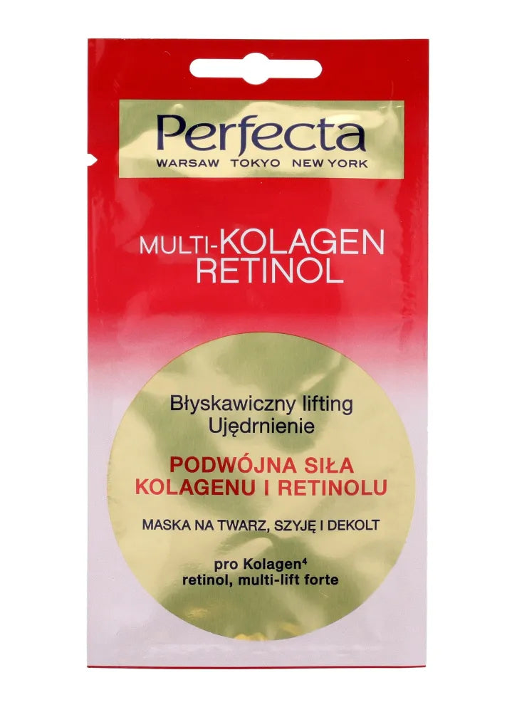 Perfecta Multi-Collagen Retinol Kaukė veidui kaklui ir krūtinei 8ml - Kosmetika