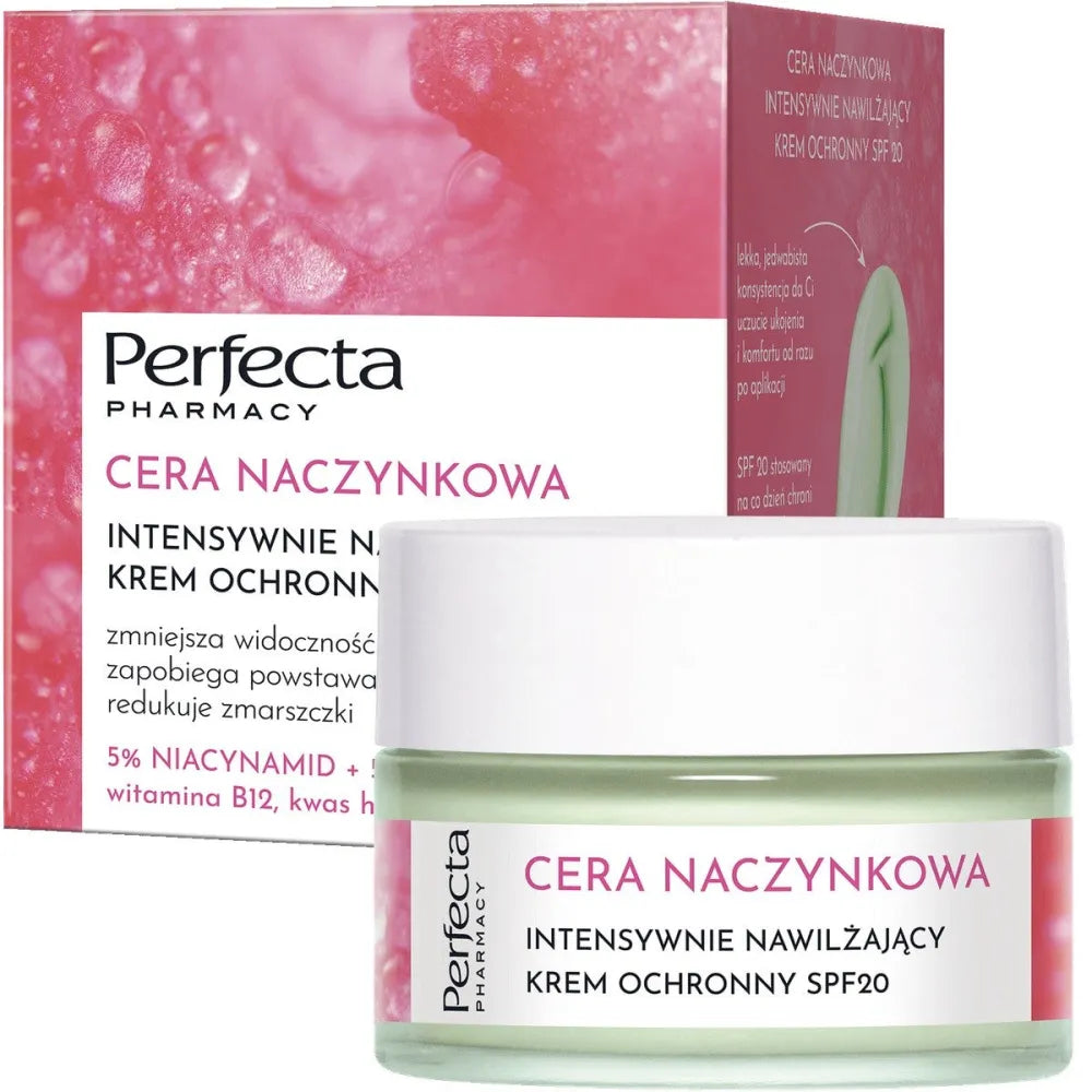 PERFECTA Pharmacy Kapiliarinė Kremas Intensyviai Drėkinantis Apsauginis SPF20 50ml - Kosmetika