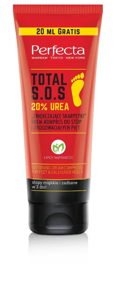 Perfecta Total S.O.S. Cream-compress for feet and heels ’Minkštinančios kojinės’ 20% Urea 120ml - Kosmetika