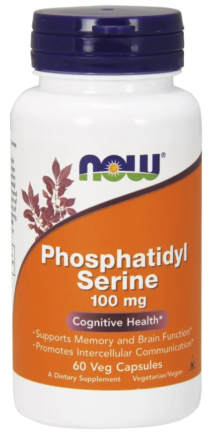 Phosphatidyl Serine 100mg - 60 vcaps - NOW Foods - Papildai