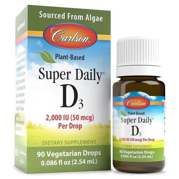 Plant-Based Super Daily D3 2000 IU - 2.54 ml - Carlson Labs - Papildai