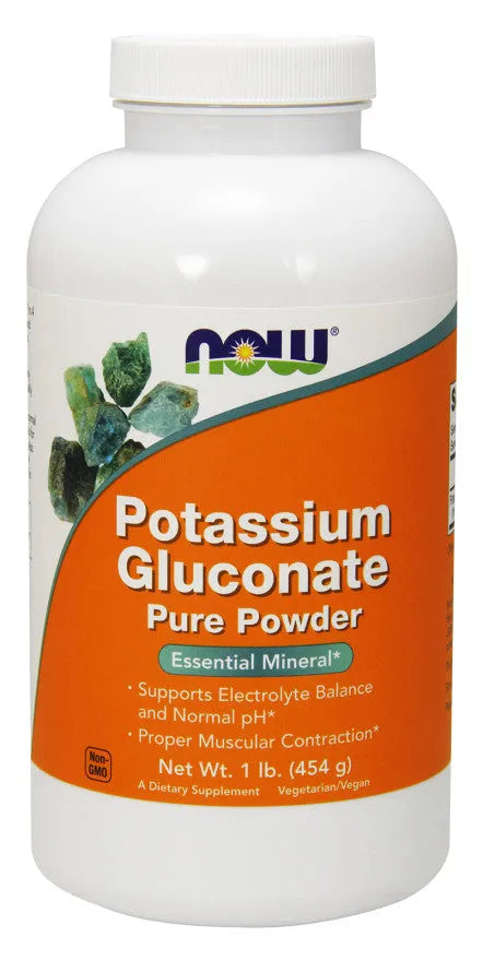 Potassium Gluconate Pure Powder - 454g - NOW Foods - Papildai