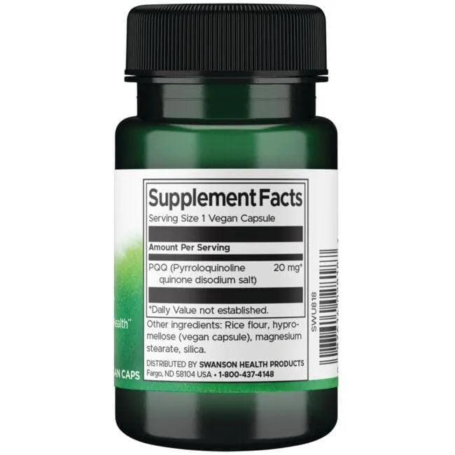 PQQ Pyrroloquinoline Quinone - 20 mg - N30 - Swanson - Papildai