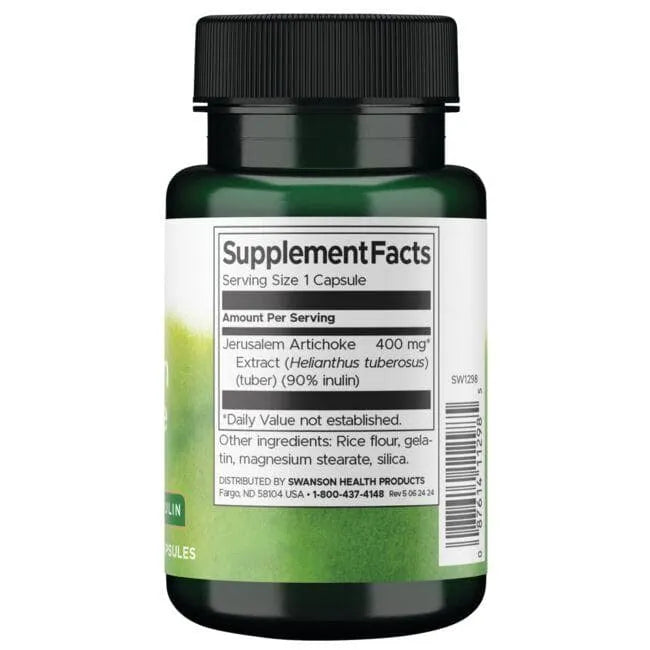 Prebiotic Jerusalem Artichoke - 400 mg - N60 - Gumbinė saulėgrąža - Prebiotikas Swanson - Papildai