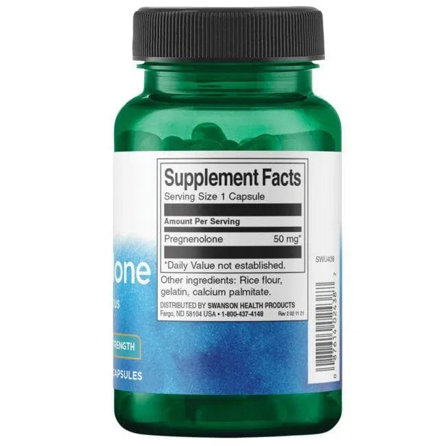 Pregnenolone - Smegenų veiklai - 50 mg - N60 - Pregnenolonas - Swanson - Papildai