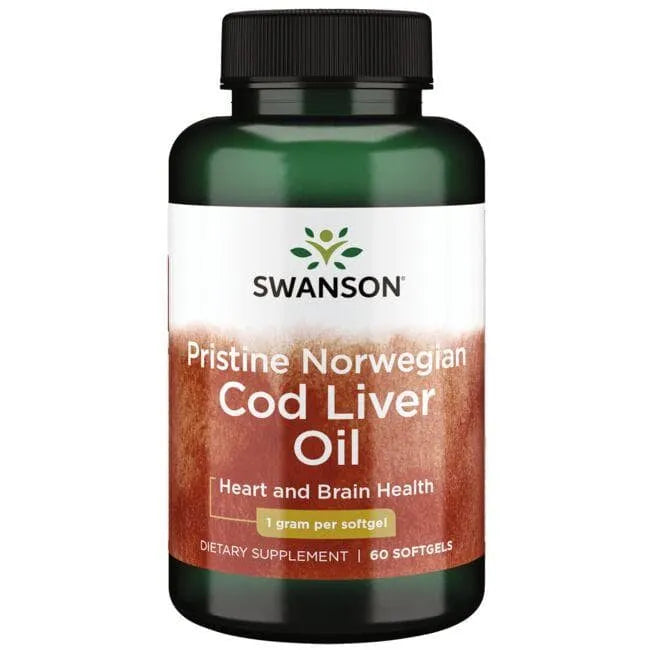 Pristine Norwegian Cod Liver Oil - 1 gr - N60 - Swanson - Papildai