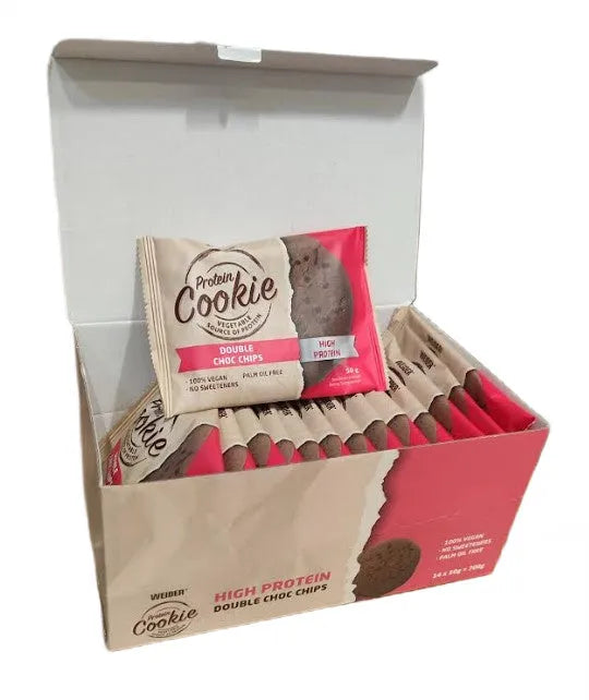 Protein Cookie Double Choc Chips - 14 x 50g - Weider - Maistas