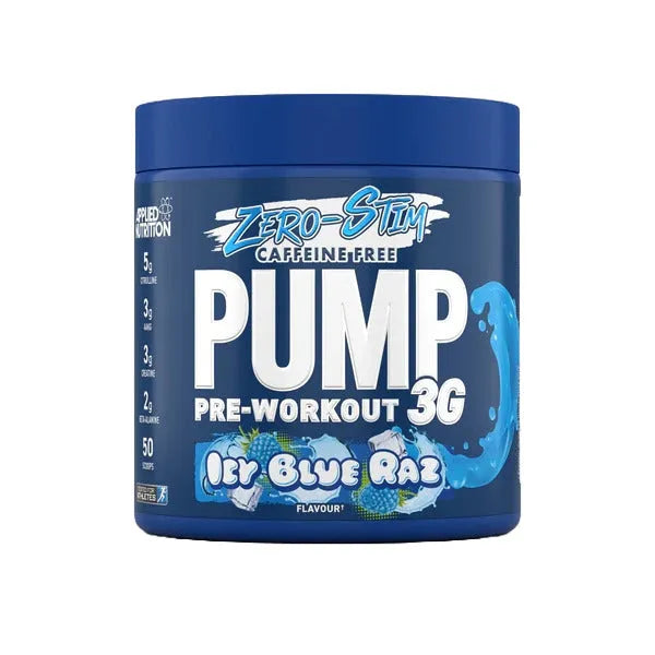 Pump 3G Pre-Workout (Zero Stimulant) Icy Blue Raz - 375g - Applied Nutrition - Sporto papildai