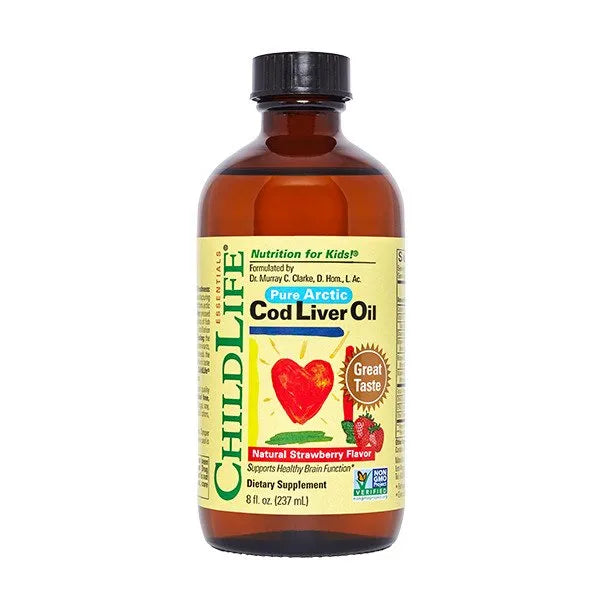 Pure Arctic Cod Liver Oil Natural Strawberry - 237 ml - Child Life - Papildai