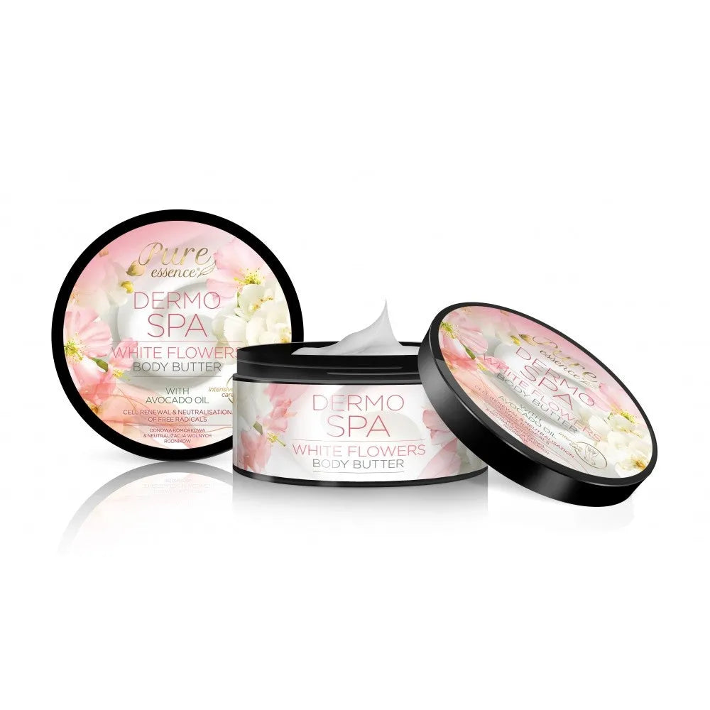 PURE ESSENCE Dermo Spa Drėkinantis Kūno Milteliai Balti Gėlės 200ml - Kosmetika