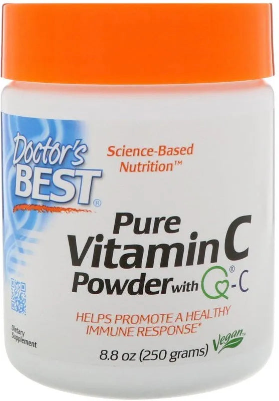 Pure Vitamin C Powder with Quali-C - 250g - Doctor’s Best - Papildai