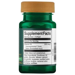 Real Food Vitamin K2 - Didžiausias stiprumas - 200 mcg - N30 - Swanson - Papildai