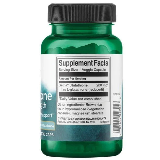 Reduced L-Glutathione Double Strength - 200 mg - N60 - Swanson - Papildai
