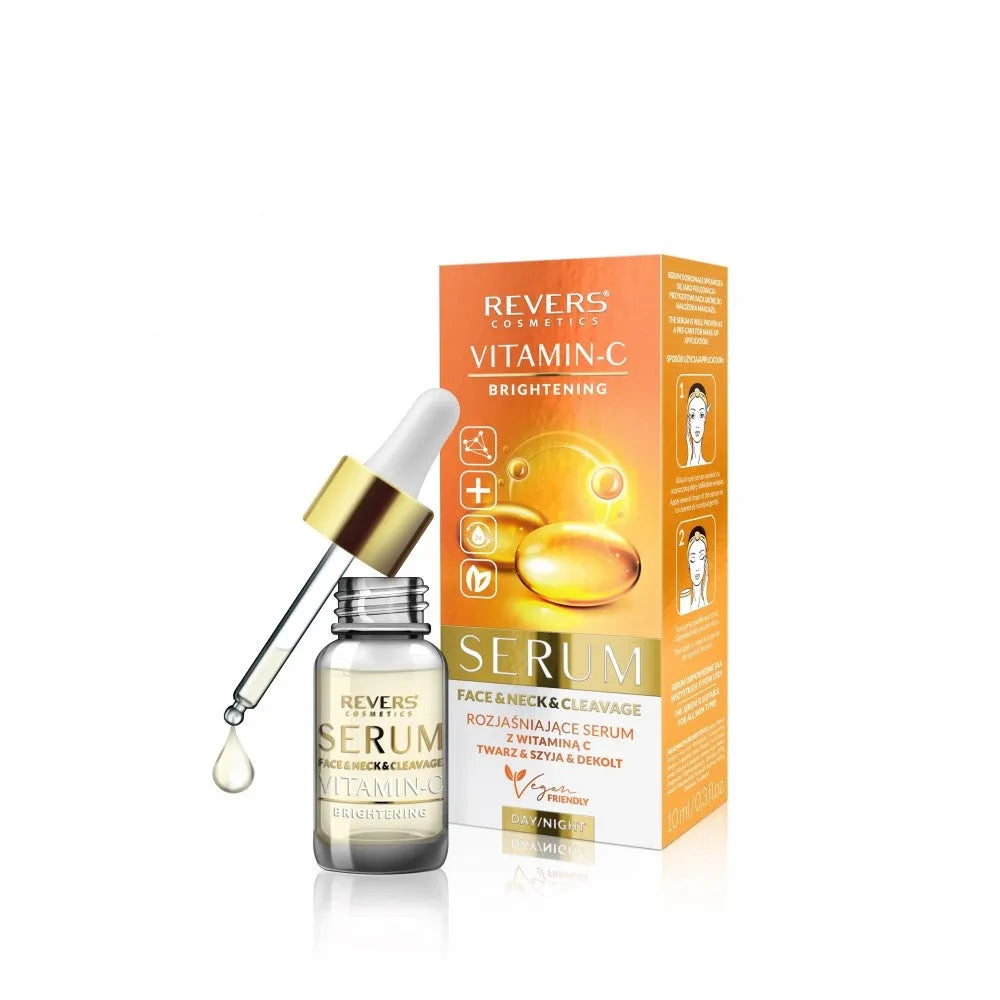 REVERS Brightening Serum su vitaminu C veidui kaklui ir krūtinei 10ml - Kosmetika