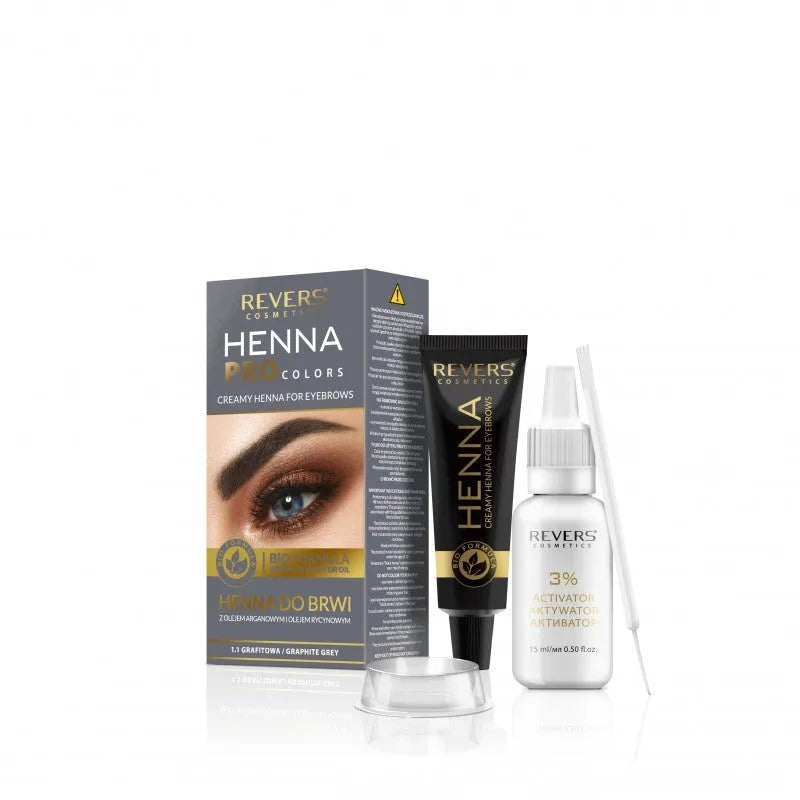 REVERS Creamy Brow Henna Pro Colors 1.1 Graphite 1vnt. - Kosmetika