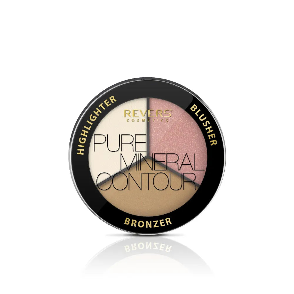 REVERS Face Competition Set su bronzantu skaistalais ir highlighter PURE MINERAL CONTOUR 04 - 7.5 g - Kosmetika