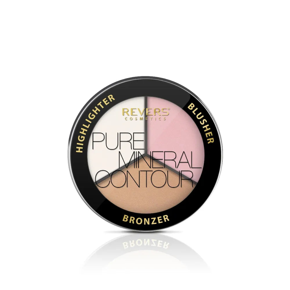 REVERS Face Competition Set with Bronzer Skaistalai and Highlighter PURE MINERAL CONTOUR 02 - 7.5 g - Kosmetika