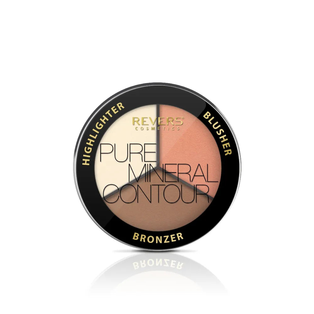 REVERS Face Competition Set with Bronzer Skaistalai and Highlighter PURE MINERAL CONTOUR 01 - 7.5 g - Kosmetika