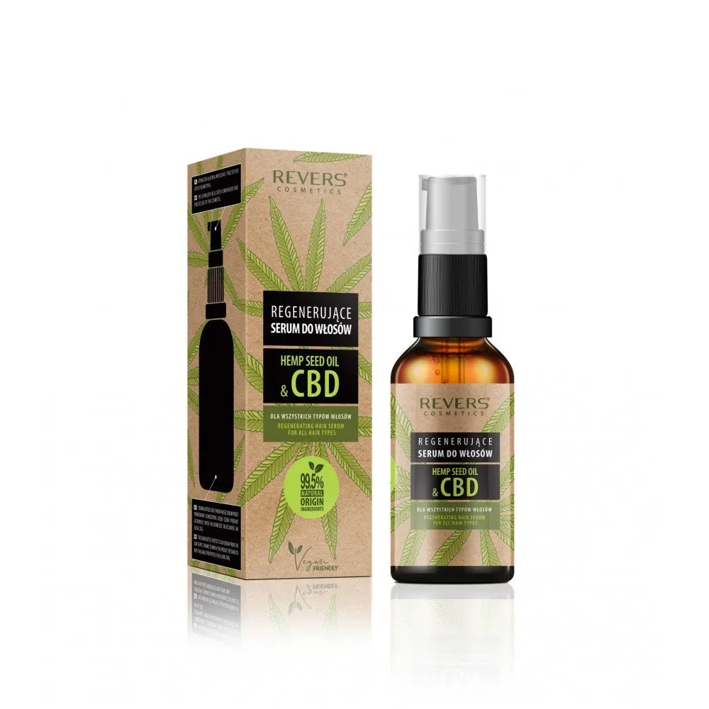 REVERS Hemp Seed Oil & CBD Regeneruojantis plaukų serumas su kanapių aliejumi 50ml - Kosmetika