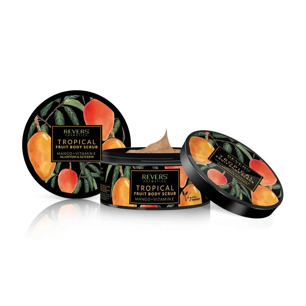 REVERS Tropical Fruit Body Scrub Kūno šveitiklis - Mango + Vitaminas E 200ml - Kosmetika