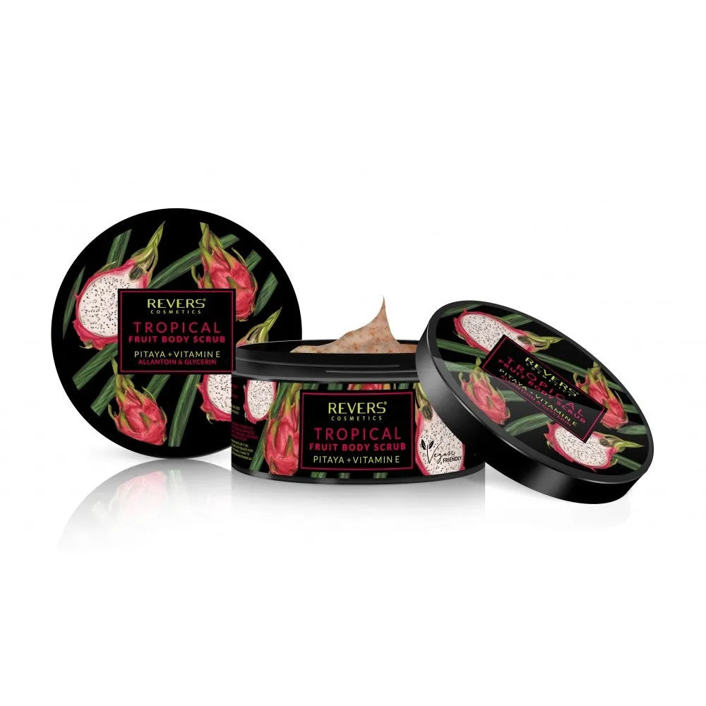 REVERS Tropical Fruit Body Scrub Kūno šveitiklis - Pitaya + Vitamin E 200ml - Kosmetika
